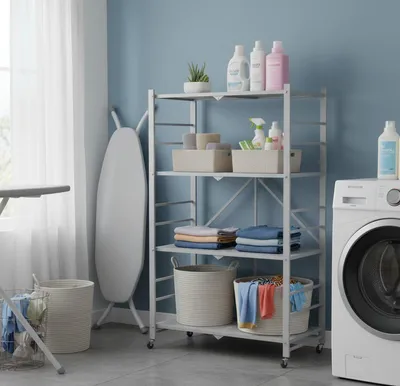 Produktbild von Dmora Regale Grau, Mit Rollen 4 Ebenen
