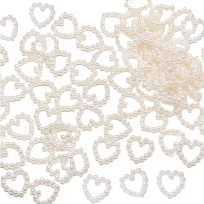 Imagen del producto de Confeti de perlas con forma de corazón, 200 unidades, 11x11 mm, para decoración de fiestas