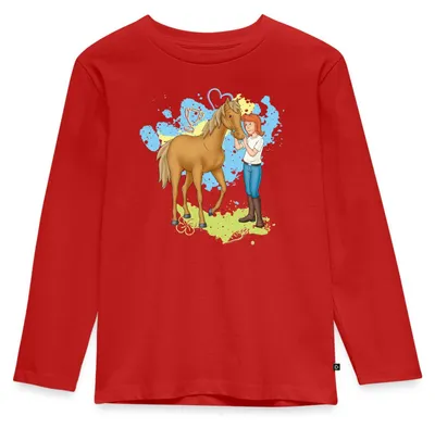 Produktbild von Spreadshirt Bibi Und Tina Pferd Amadeus Kinder Premium Langarmshirt, 110/116 (4 Jahre), Rot