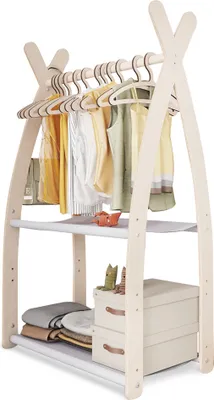 Produktbild von Kleiderstange Baby Kinderzimmer Kinderkleiderstange Hellgrau Baby Garderobe 100% ECO