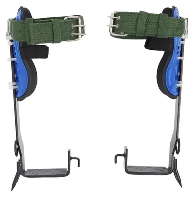 Obrázek produktu pro Sada nástrojů pro lezení po stromech - Profesionální stupy pro lezení - Vysoce kvalitní uhlíková ocel - Bezpečnostní postroj a lano - Nosnost 100 kg - Nastavitelné popruhy pro nohu a kotník - Černá barva