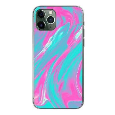 Produktbild von MuchoWow® Handyhülle Schutzhülle Hülle für iPhone 11 Pro Kunst - Rosa - Blau - Psychedelisch Silikon Softcase Handy Hülle - Handy