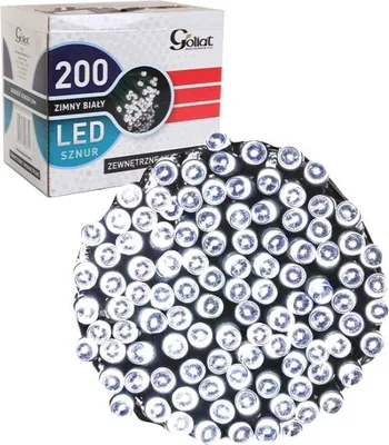 Zdjęcie produktu dla Lampki Choinkowe LED 200szt Zimny Biały - Zewnętrzne i Wewnętrzne, Długość sznura 10m.