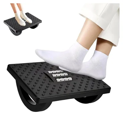 Produktbild von Verstellbare Fußstütze für den Schreibtisch, Rutschfeste Fußstütze mit Ergonomischem Kunststoffkissen und Massagepunkten für Büroanwendungen