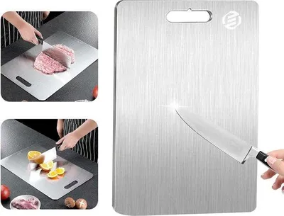 Produktbild von Titanium-Schneidbrett - Kein Kunststoff - Keine Duftstoffe - Widerstandsfähig - Anti-Bakteriell - Geschirrspülerbeständig