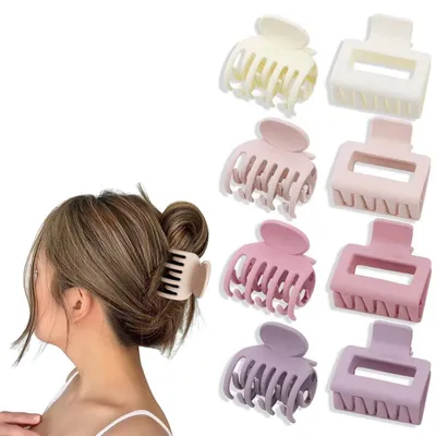Immagine prodotto di Fascette per capelli da donna - Set da 8 pezzi - 4 colori - Fermagli per capelli per donne e ragazze - Graffette per capelli adatte a capelli fini e spessi - Accessori per capelli - Set E