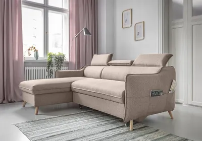 Produktbild von MIUFORM Sweet Harmony - Ecksofa mit Bettfunktion - 228x162cm - Beige - L-Form Links - Schlafsofa Couch