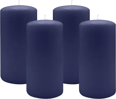 Produktbild von 4er Set Adventskranzkerzen Nachtblau Dunkelblau Ø 100 x 200 mm