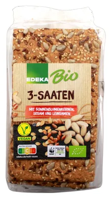 Produktbild von Bio 3 Saaten Knäckebrot, 10er Pack (10 x 200g)