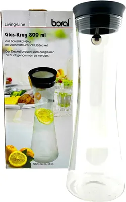 Produktbild von Glazen Karaf met Automatisch Vergrendeld Deksel en zeef - Ø 9 x 27 cm - 800ml