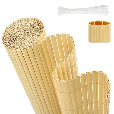Produktbild von Sekey PVC Sichtschutzmatte 100x300 cm Doppelte Verstärkung Innen, Balkon Sichtschutz Garten, Bambus
