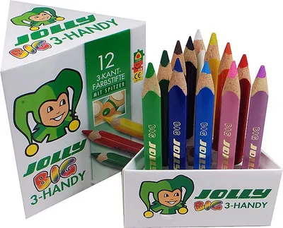 Produktbild von Jolly 3-Kant Buntstifte, 12er mit Spitzer