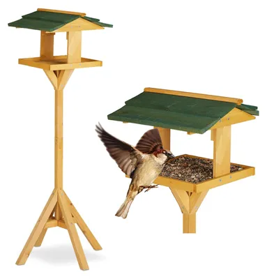 Immagine prodotto di Casetta per uccelli da appendere - Su palo - Tetto verde - 117 x 34 x 36 cm