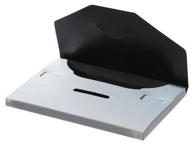 Produktbild von Visitenkartenbox aus PP für bis zu 25 Visitenkarten, mit Einsteckverschluss, Format 93 x 59 mm, Silber, Verpackungseinheit: 1 STK