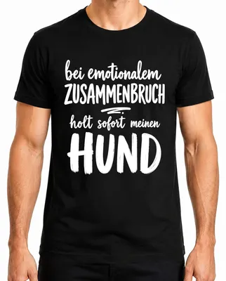 Immagine prodotto di T-shirt da uomo "Bei emotionalem Zusammenbruch", con scritta sarcastica, colore nero, taglia M