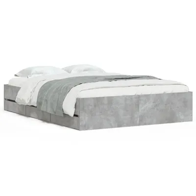 Obrázok produktu pre vidaXL Rám postele so zásuvkami betónová sivá 135x190 cm materiál na báze dreva