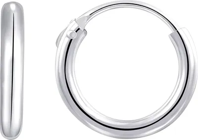 Produktbild von Karisma 1 Paar Klassisch Damen Creolen 925 Sterling Silber Stärke 2mm CR-PA102 Größe 12mm Farbwahl - Silber Gold