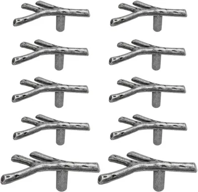 Produktbild von 10 Möbelgriffe, Metall-Schrankgriffe, kreatives Zweigdesign, Türgriffe im Vintage-Stil, Küchengriffe