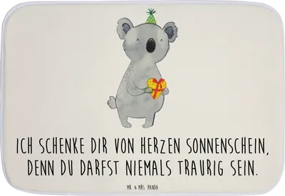 Produktbild von Mr. & Mrs. Panda Badvorleger Koala Geschenk - Weiß - fußmatte bad, Geburtstag, Badematte, Party, Badezimmerteppich, duschmatte, Teppich Fürs, badezimmermatte