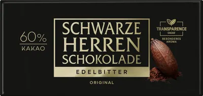 Produktbild von Schwarze Herren Schokolade Edelbitter 100g