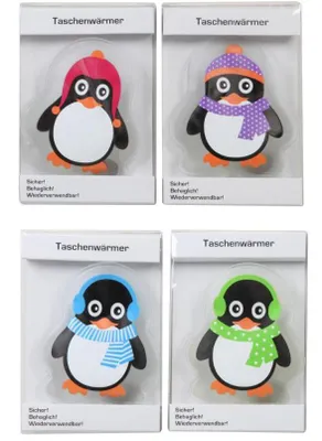 Produktbild von Taschenwärmer Handwärmer Pinguin wiederverwendbar 4 Stück