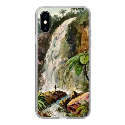 Produktbild von MuchoWow® Handyhülle Schutzhülle Hülle für iPhone X Wasserfall - Kunst - Alte Meister Silikon Softcase Handy Hülle - Handyhülle
