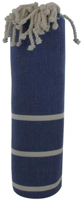 Productafbeelding van Solidchoice - Traditionele Katoenen Fouta Hammam Handdoek Blauw met Strepen