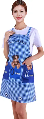 Produktbild von Küchenschürze mit Cartoon-Hundemuster, wasserdichte, ölbeständige, ärmellose Polyesterschürze für die Hausreinigung im Restaurant, Café