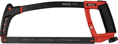 Obrázok produktu pre Yato YT-31612, Pílka na kov, Kov, Drevo, Uhlíková oceľ, Termoplastická guma (TPR), Čierna, Červená, Čierna, Červená