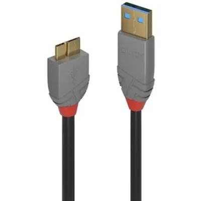 Produktbild von LINDY USB 3.0 Kabel Typ A/Micro-B Anthra Line M/M 0.5m