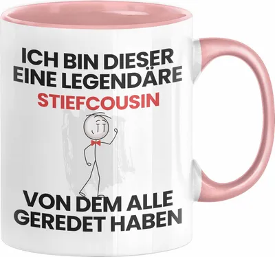 Produktbild von Stiefcousin Geschenk Tasse Lustige Geschenkidee Geburtstag für Stiefcousin Ich Bin Dieser Legendäre Stiefcousin Von Dem Alle Geredet Haben Kaffee-Becher (Rosa)