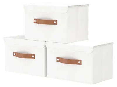 Productafbeelding van Grote, inklapbare opbergboxen met deksel - set van 3
