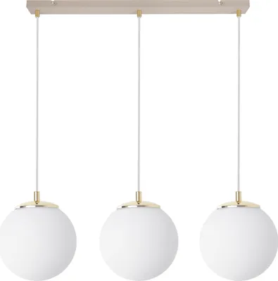 Produktbild von Florence Pendelleuchte Kaschmir Gold – 3 flammig mit weissem Schirm E14