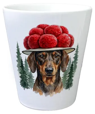Produktbild von Dackel mit Bollenhut Blumentopf Schwarzwald Motiv