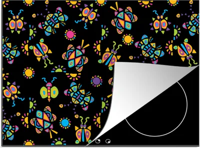 Produktbild von KitchenYeah© Herdabdeckplatte Schmetterling - Muster - Insekten , 71x52cm, Küche Deko, Glaskeramikkochfeld Herdabdeckung, Abdeckplatte fùr Kochfeld