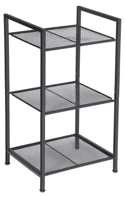 Produktbild von SONGMICS Badezimmerregal Metall - 3 Ebenen, erweiterbar, für Badezimmer und Küche, schwarz