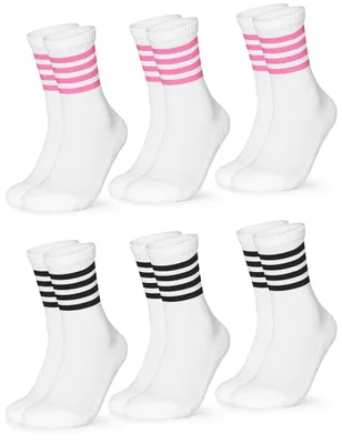 Produktbild von Occulto Damen Retro Tennis Socken 6er Pack (Modell: Steffi)
