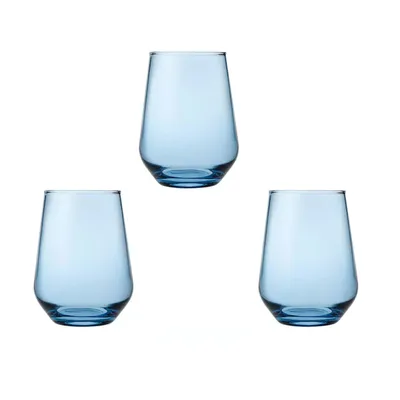 Produktbild von Pasabahce AllegraT 41536T 3er Set Blau Trinkgläser Gläser-Set Kaffee Cocktail Glas 42,5cl Glas