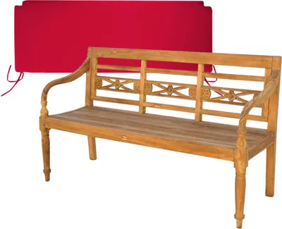 Immagine prodotto di Panchina da giardino Teako Design Aoste in teak massiccio resistente alle intemperie 150 cm rosso