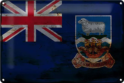Produktbild von Blechschild Flagge FalklanSteckanschlussln 30x20cm Flag Rost
