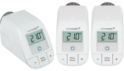 Produktbild von Smart Home Heizkörperthermostat Basic (HmIP-eTRV-B) (weiß, 3er Bundle)