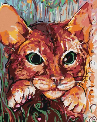 Produktbild von Zuty - Malen nach Zahlen - BEMALTE KATZE, 40x50 cm, ohne Keilrahmen