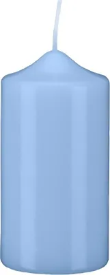 Produktbild von Stumpen Kerzen Blue Bell Hellblau 25 x Ø 6 cm, 8 Stück getauchte Stumpenkerzen mit Spitzkopf in RAL Qualität