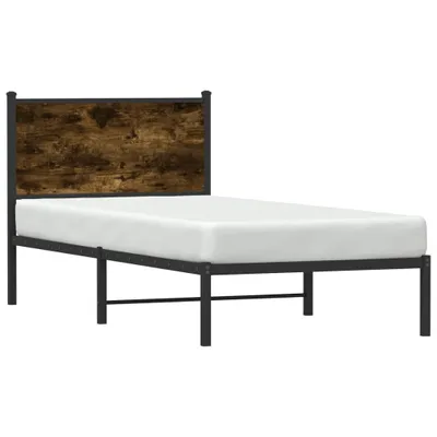 Obrázok produktu pre vidaXL Kovová posteľ bez matraca, údený dub 75x190 cm