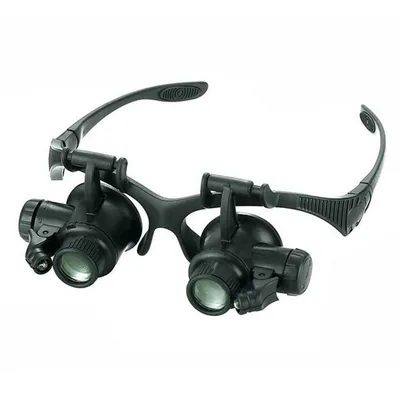 Imagen del producto de Lupa con luz LED en forma de gafas para el cuidado de joyería, electrónica y más