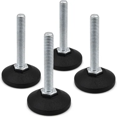 Produktbild von 4X Verstellschraube Justierschraube Ø 38 mm mit verzinkter Stellschraube M10 x 80 mm
