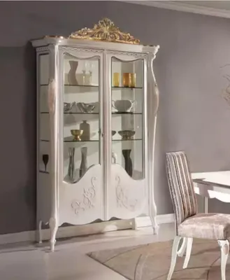 Produktbild von Vitrinen Glas Schrank Vitrine Wohnzimmer Holz Anrichte Italienische Möbel