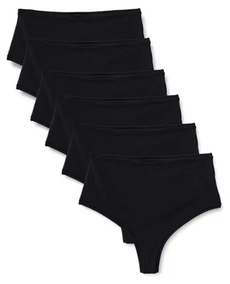 Produktbild von A. Essentials Damen Mikrofaser-Tangas (G-String & Hochtaillierter Tanga), 6er-Pa