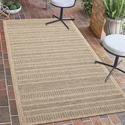Productafbeelding van Famanu Buitenmat 80 x 150 cm - Duurzaam design met jute-uitstraling, geschikt voor terras en balkon