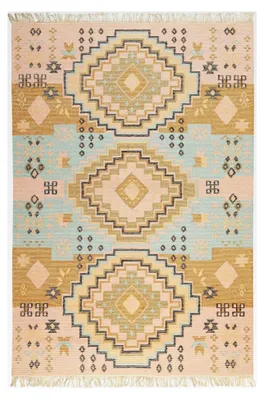 Produktbild von Kelim Teppich handgewebt - Naturfaser Läufer & Teppiche geeignet für Wohnzimmer & Schlafzimmer, Handwebteppich & Wollteppich, nachhaltig & hochwertig, 160 x 230 cm, Bunt meliert